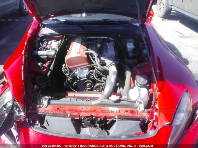 JHMAP21484S000897 - 2004 HONDA S2000 RED photo 10