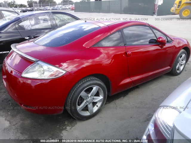 4A3AK34T76E039858 - 2006 MITSUBISHI ECLIPSE GT RED photo 4