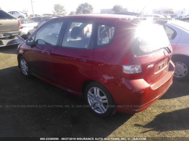 JHMGD37677S046971 - 2007 HONDA FIT S RED photo 3