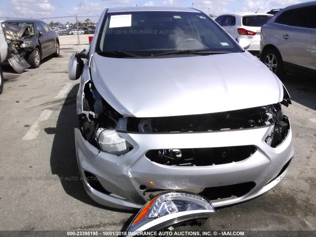 KMHCU4AE7EU767715 - 2014 HYUNDAI ACCENT GLS/SE SILVER photo 6