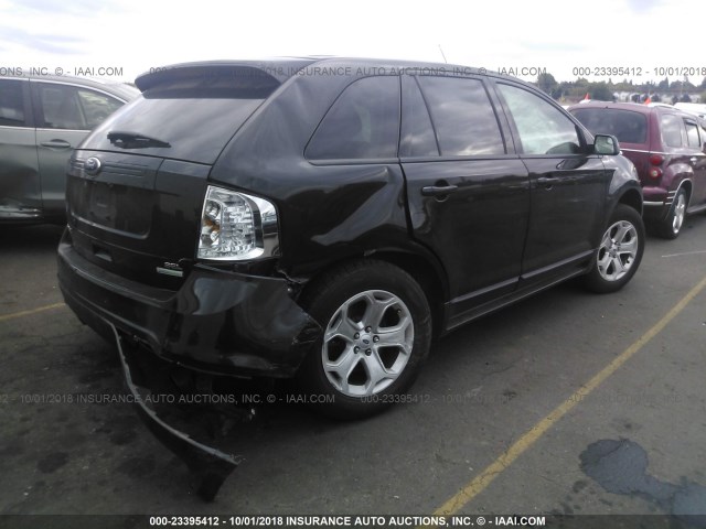 2FMDK3J93CBA46155 - 2012 FORD EDGE SEL BLACK photo 4