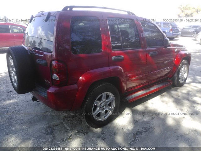 1J4GL58K33W557182 - 2003 JEEP LIBERTY LIMITED RED photo 4
