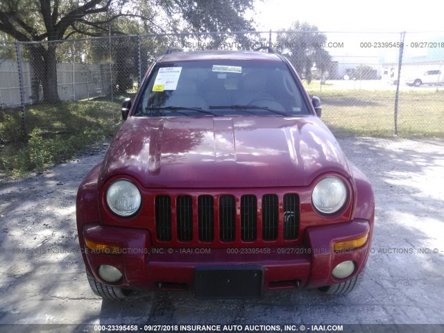 1J4GL58K33W557182 - 2003 JEEP LIBERTY LIMITED RED photo 6