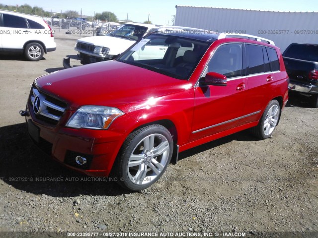 WDCGG8HB9CF839798 - 2012 MERCEDES-BENZ GLK 350 4MATIC RED photo 2