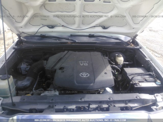 5TETU62N85Z033932 - 2005 TOYOTA TACOMA PRERUNNER ACCESS CAB WHITE photo 10