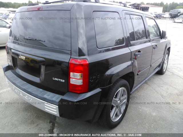 1J8FF48W27D415776 - 2007 JEEP PATRIOT LIMITED BLACK photo 4