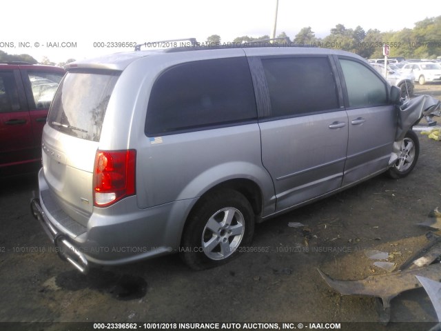 2C4RDGCG8DR627408 - 2013 DODGE GRAND CARAVAN SXT GRAY photo 4