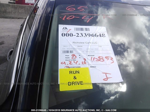WBAFR1C57BC739992 - 2011 BMW 528 黑色 照片 7
