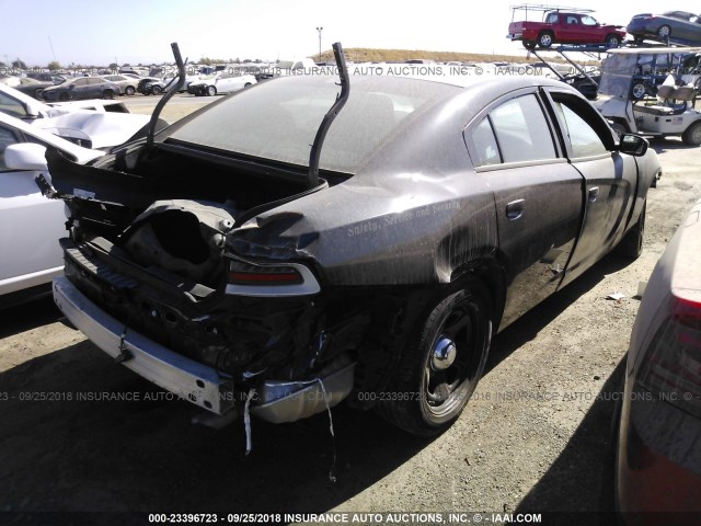 2C3CDXAG8GH340190 - 2016 DODGE CHARGER POLICE BLACK photo 4