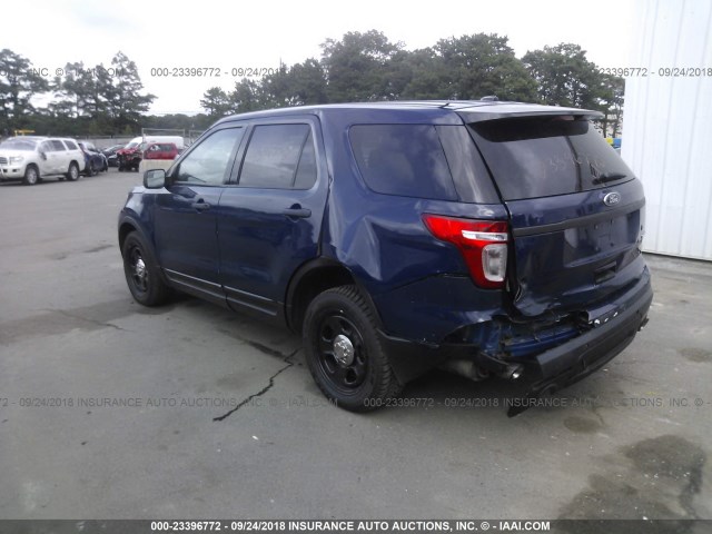 1FM5K8AT8FGC08906 - 2015 FORD EXPLORER POLICE INTERCEPTOR BLUE photo 3