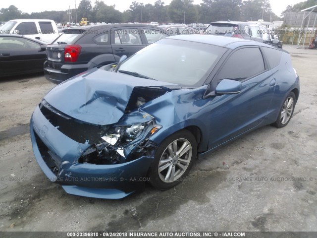 JHMZF1D6XBS009871 - 2011 HONDA CR-Z EX BLUE photo 2