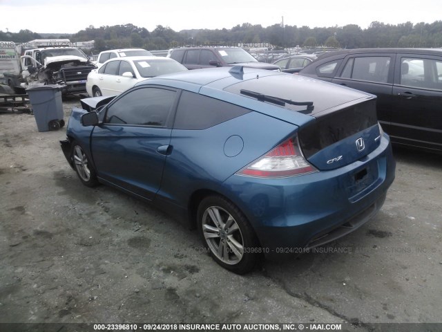 JHMZF1D6XBS009871 - 2011 HONDA CR-Z EX BLUE photo 3