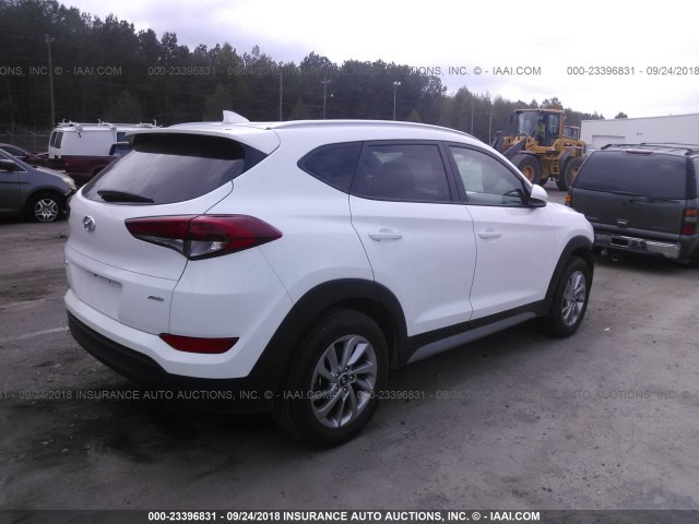 KM8J3CA48JU672196 - 2018 HYUNDAI TUCSON WHITE photo 4