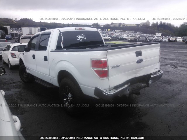 1FTFW1EF1CFB37364 - 2012 FORD F150 SUPERCREW WHITE photo 3