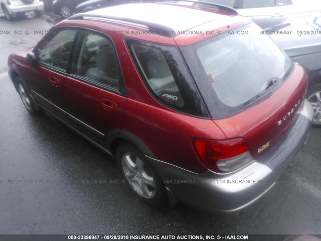 JF1GG68593G808037 - 2003 SUBARU IMPREZA OUTBACK SPORT RED photo 3