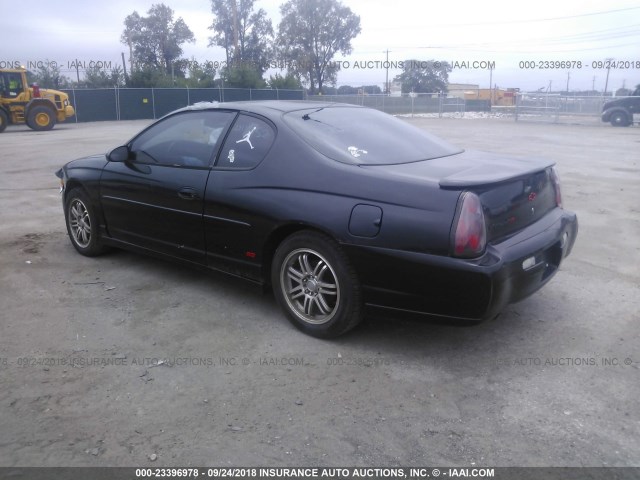 2G1WX15K329372262 - 2002 CHEVROLET MONTE CARLO SS შავი ფოტო 3