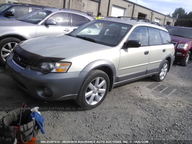 4S4BP61C957326213 - 2005 SUBARU LEGACY OUTBACK 2.5I GREEN photo 2