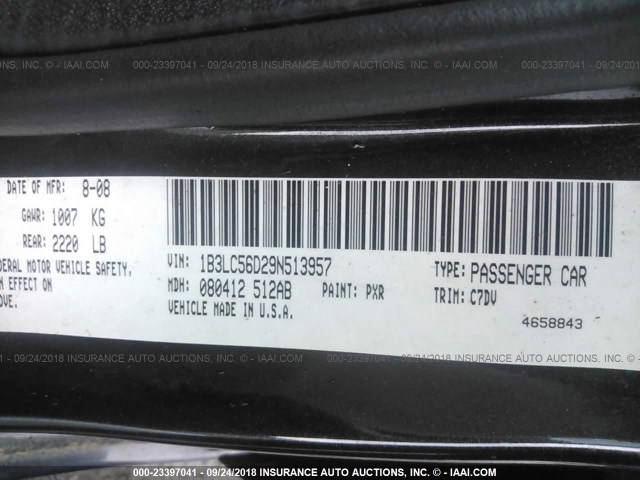 1B3LC56D29N513957 - 2009 DODGE AVENGER SXT/R/T BLACK photo 9