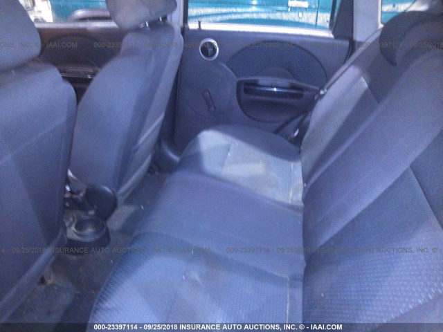 KL1TD66678B036100 - 2008 CHEVROLET AVEO LS GRAY photo 8