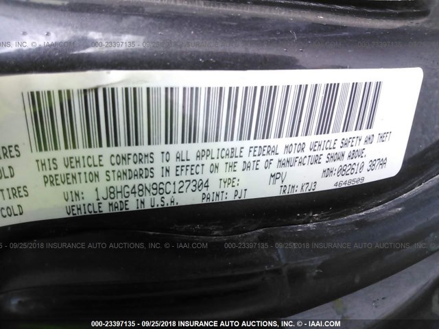 1J8HG48N96C127304 - 2006 JEEP COMMANDER Boz foto 9