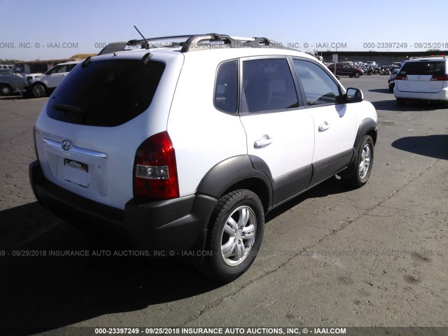 KM8JN12DX6U317275 - 2006 HYUNDAI TUCSON GLS/LIMITED WHITE photo 4