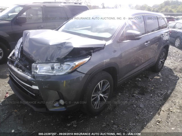 5TDZZRFH0HS230564 - 2017 TOYOTA HIGHLANDER LE/LE PLUS GRAY photo 2