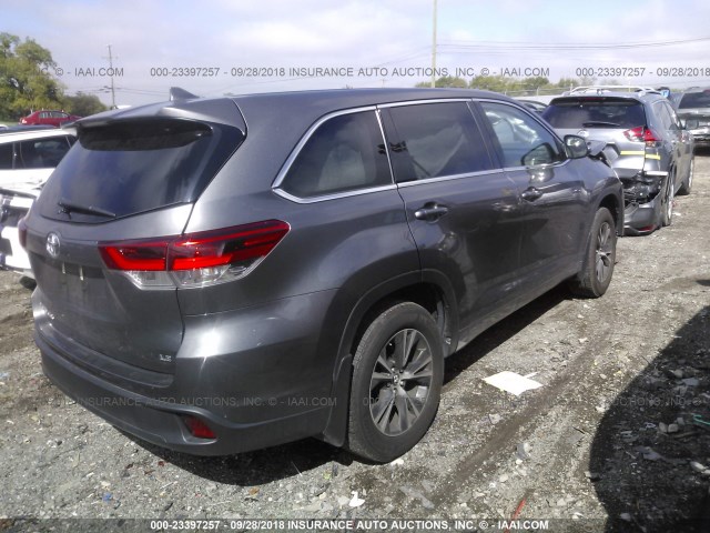 5TDZZRFH0HS230564 - 2017 TOYOTA HIGHLANDER LE/LE PLUS GRAY photo 4