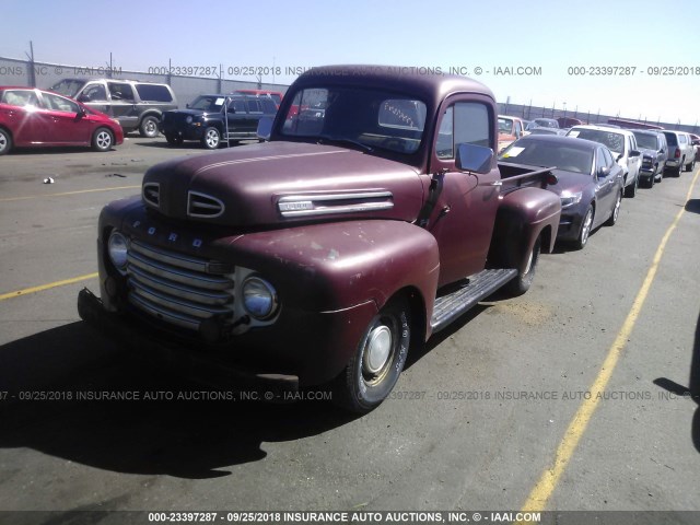 87HC86525 - 1948 FORD PICKUP MAROON photo 2