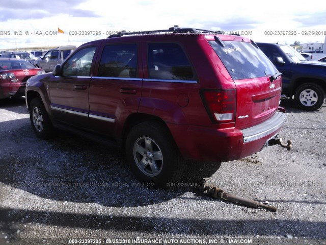 1J4HR58245C519905 - 2005 JEEP GRAND CHEROKEE LIMITED RED photo 3