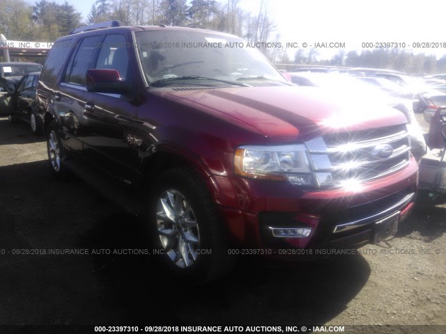 1FMJU1KT3HEA50505 - 2017 FORD EXPEDITION LIMITED RED photo 1