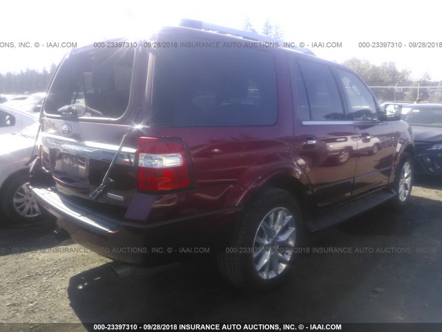 1FMJU1KT3HEA50505 - 2017 FORD EXPEDITION LIMITED RED photo 4