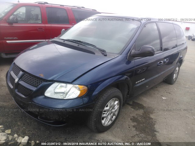 2B4GP44351R373528 - 2001 DODGE GRAND CARAVAN SPORT BLUE photo 2