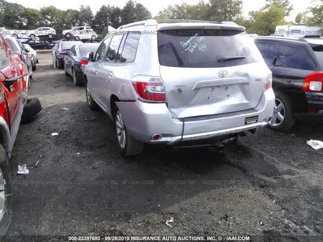 JTEEW41A582022591 - 2008 TOYOTA HIGHLANDER HYBRID SILVER photo 3