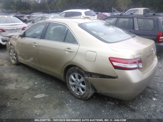 4T1BF3EK6BU177033 - 2011 TOYOTA CAMRY SE/LE/XLE 金色 照片 3