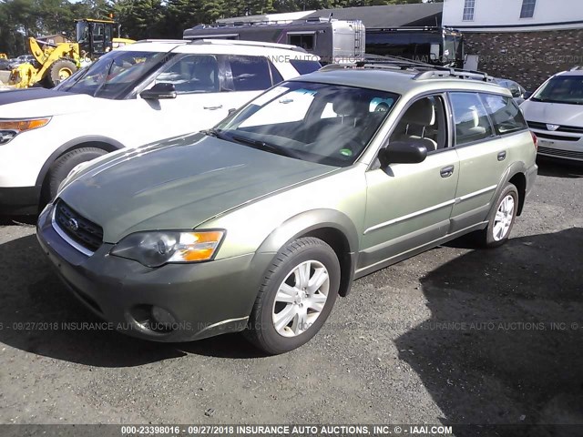 4S4BP61C357341158 - 2005 SUBARU LEGACY OUTBACK 2.5I GREEN photo 2