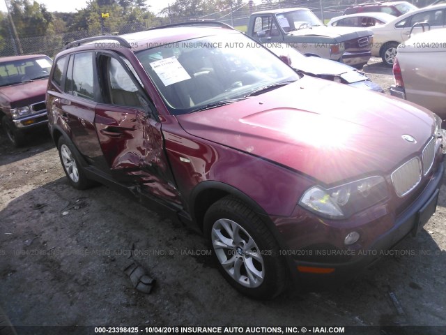 WBXPC9C4XAWE79332 - 2010 BMW X3 XDRIVE30I RED photo 1