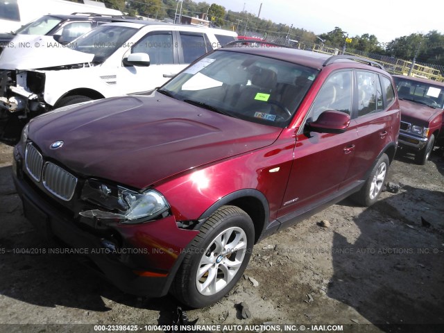 WBXPC9C4XAWE79332 - 2010 BMW X3 XDRIVE30I Qırmızı foto 2