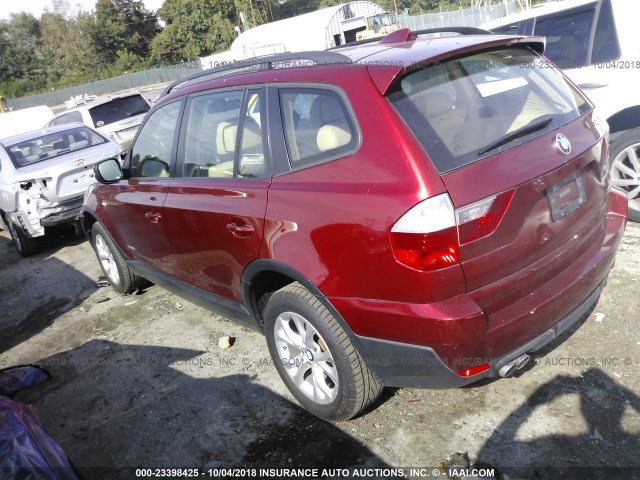 WBXPC9C4XAWE79332 - 2010 BMW X3 XDRIVE30I RED photo 3