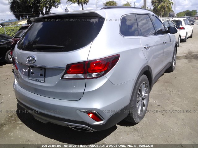 KM8SM4HF1HU174298 - 2017 HYUNDAI SANTA FE SE SILVER photo 4