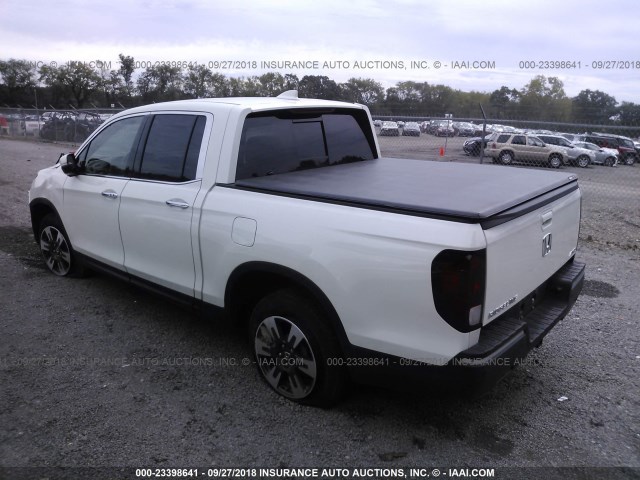 5FPYK3F71HB037128 - 2017 HONDA RIDGELINE RTL WHITE photo 3