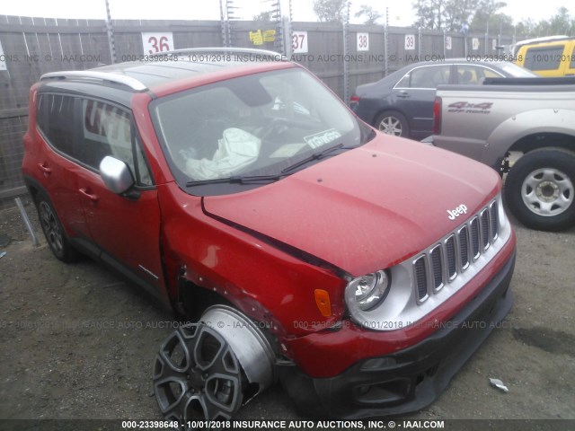 ZACCJADT0GPD33761 - 2016 JEEP RENEGADE LIMITED RED photo 1