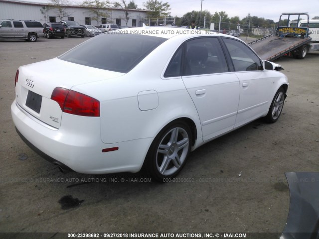 WAUDF78E87A241136 - 2007 AUDI A4 2.0T QUATTRO WHITE photo 4