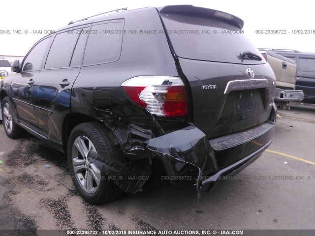 JTEES43A782083739 - 2008 TOYOTA HIGHLANDER SPORT BLACK photo 6