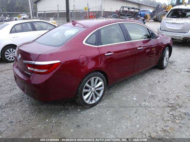 1G4PP5SK4C4229103 - 2012 BUICK VERANO RED photo 4