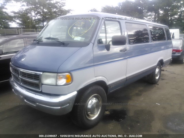 2B5WB35Z9VK504364 - 1997 DODGE RAM WAGON B3500 BLUE photo 2