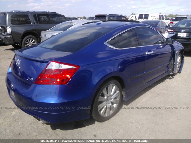 1HGCS22889A002156 - 2009 HONDA ACCORD EXL BLUE photo 4