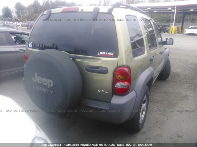1J4GL48K33W734369 - 2003 JEEP LIBERTY SPORT/FREEDOM მწვანე ფოტო 4