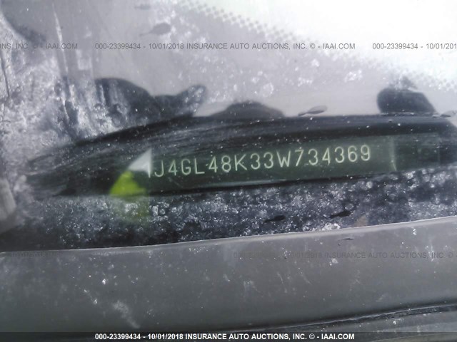 1J4GL48K33W734369 - 2003 JEEP LIBERTY SPORT/FREEDOM მწვანე ფოტო 9