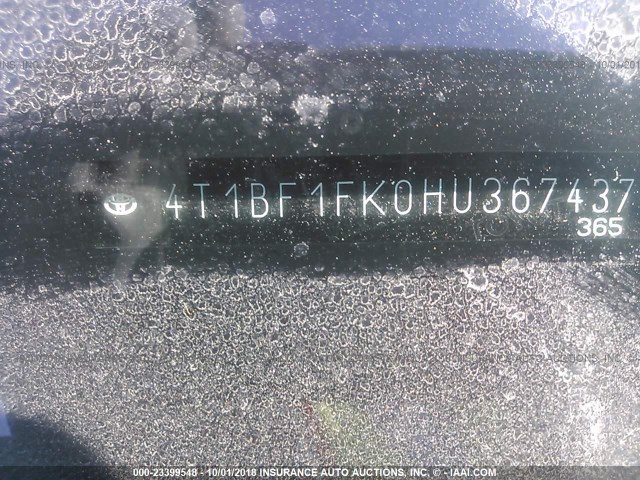 4T1BF1FK0HU367437 - 2017 TOYOTA CAMRY LE/XLE/SE/XSE 深蓝色 照片 9