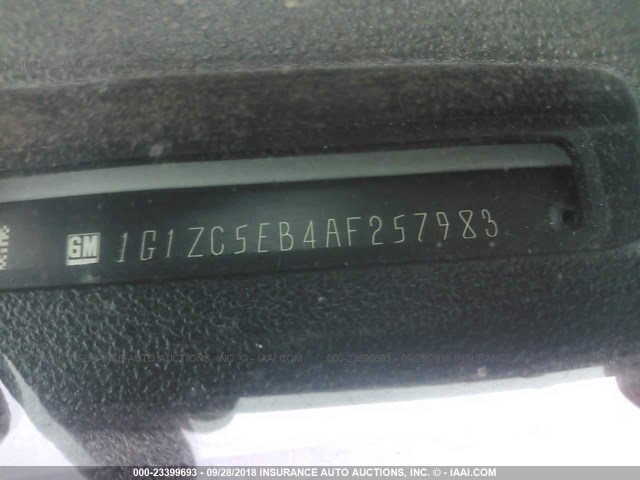 1G1ZC5EB4AF257983 - 2010 CHEVROLET MALIBU 1LT WHITE photo 9